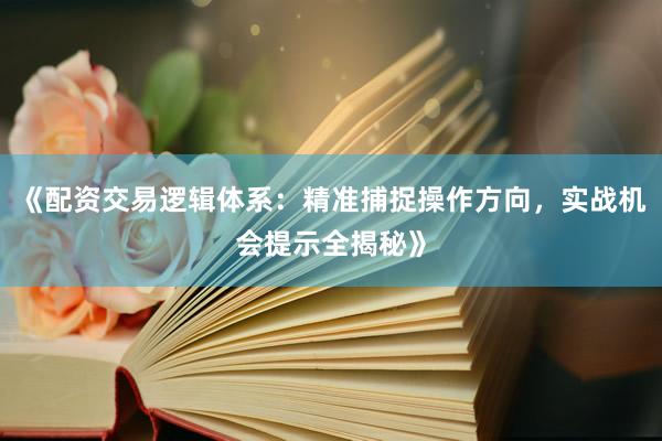 《配资交易逻辑体系：精准捕捉操作方向，实战机会提示全揭秘》